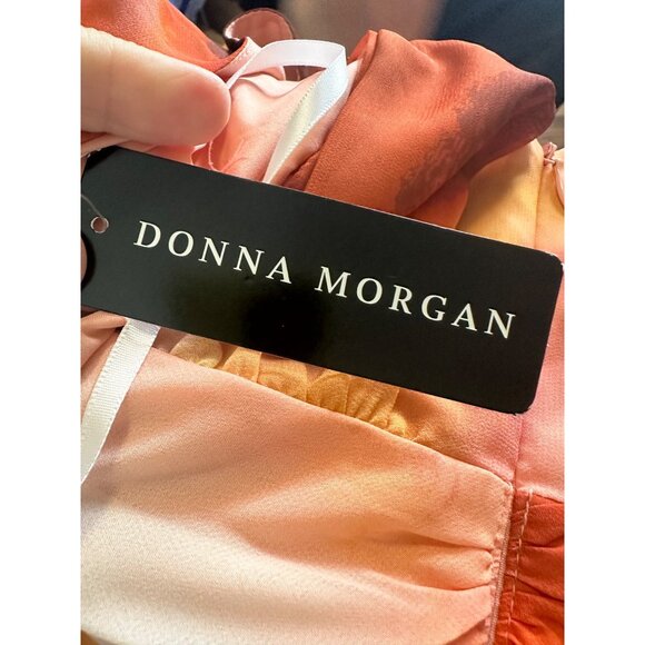 NWT Donna Morgan Women's Sleeveless Pleated Skirt Maxi Dress, Soft Creme/Rust 8 - Picture 7 of 9